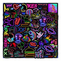 100-Piece: Cartoon Neon Light Graffiti Stickers by DailySale