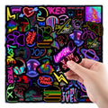 100-Piece: Cartoon Neon Light Graffiti Stickers by DailySale