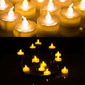 100-Pieces: Amber Yellow LED Tealight Flameless Flickering Candles by DailySale