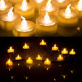 100-Pieces: Amber Yellow LED Tealight Flameless Flickering Candles by DailySale