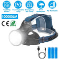 100000LM LED 7 Lighting Modes Rechargeable Headlights by DailySale