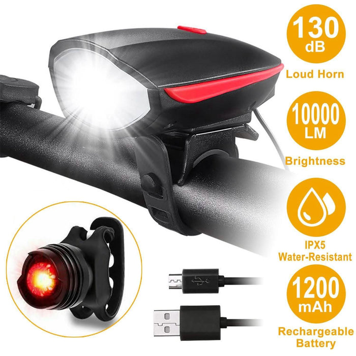 10000LM Bike Headlight USB Rechargeable by DailySale