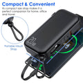 10000mAh Portable Charger with US Plug 3 Inbuilt Cables by DailySale