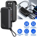 10000mAh Portable Charger with US Plug 3 Inbuilt Cables by DailySale
