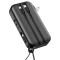 10000mAh Portable Charger with US Plug 3 Inbuilt Cables by DailySale