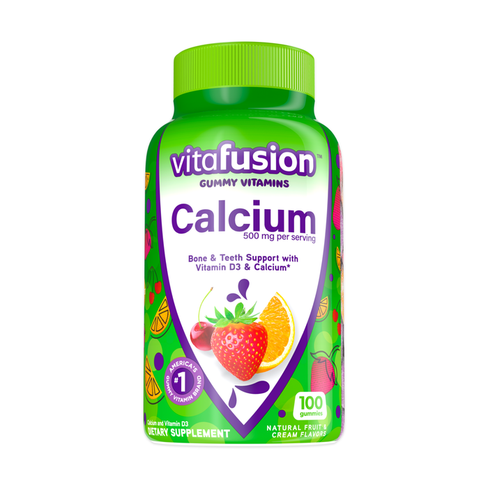 Vitafusion Gummy Vitamins Calcium Natural Fruit & Cream Flavors Dietary Supplement 100 ct by Pasteur Pharmacy