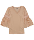Alfani Crochet-Trim Pleated-Sleeve Top, Size XXL by Vanessa Jane