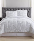 Truly Soft Pleated King Comforter Set - White by Vanessa Jane