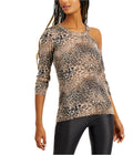 Inc Asymmetrical Animal-Print Top, Size Large by Vanessa Jane