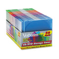 Verbatim CD/DVD Slim Case, Assorted Colors, 50/Pack