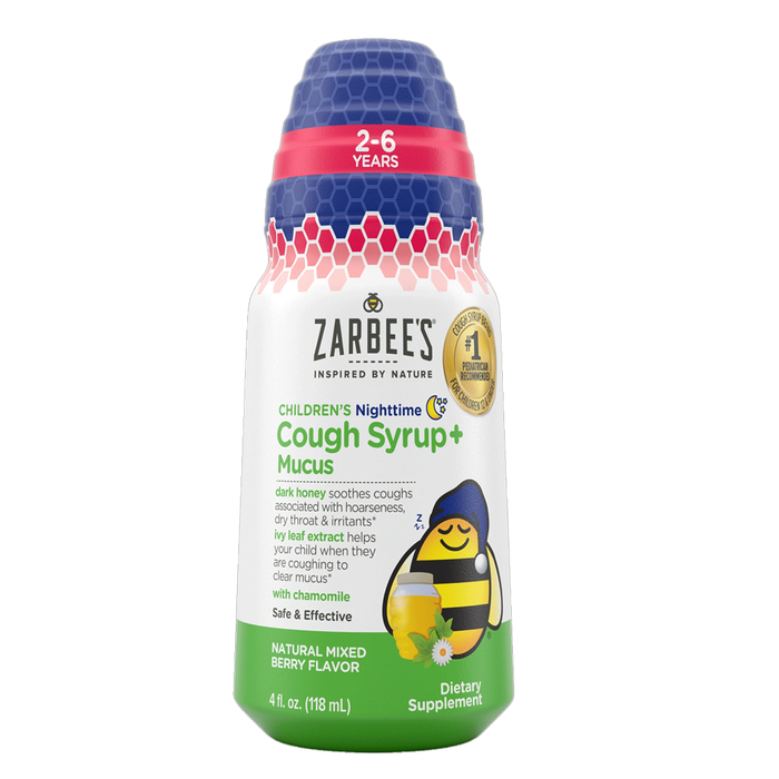 Zarbee's Cough Syrup Mucus, Children's, Nighttime, Natural Mixed Berry Flavor 4 Fl Oz by Pasteur Pharmacy