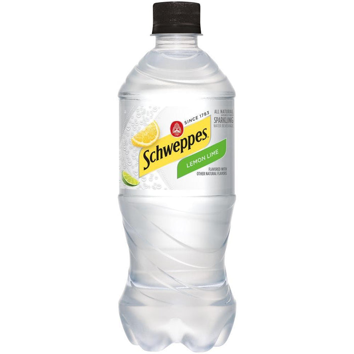 Schweppes Lemon Lime Sparkling Water Beverage, 20 Fl Oz Bottle by Pasteur Pharmacy