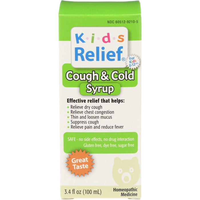 Kids Relief Cough & Cold Syrup, 3.4 Fl Oz by Pasteur Pharmacy