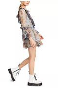 Free People Country Roads Embroidered Mini Dress, Size Large by Vanessa Jane