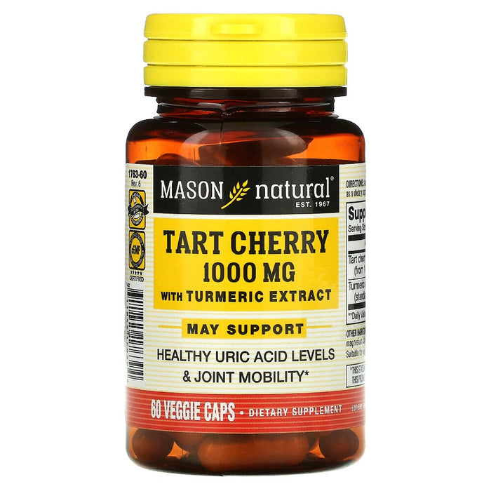 Mason Natural® Tart Cherry with Turmeric Extract (1,000 mg) – 60 Veggie Caps by Pasteur Pharmacy