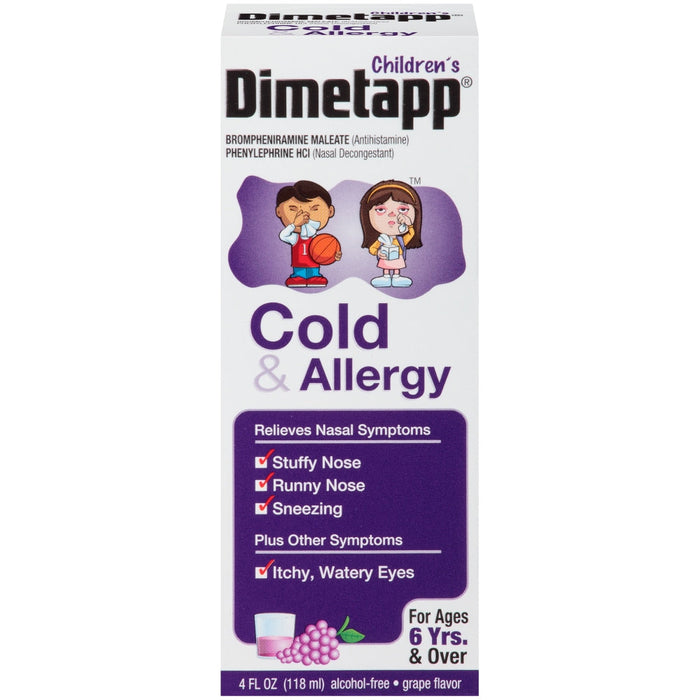 Dimetapp Children's Cold & Allergy Grape Flavor Liquid 4.00 Fl Oz by Pasteur Pharmacy