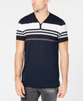 I.n.c. Mens Striped Split-Neck T-Shirt by Vanessa Jane