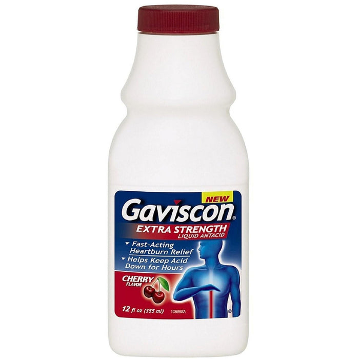 Gaviscon Liquid Extra Strength Cherry Flavor Antacid 12 Fl Oz by Pasteur Pharmacy