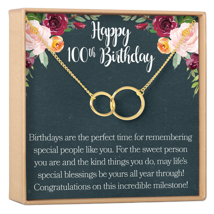 100th Birthday Necklace, Multiple Styles by Dear Ava
