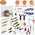 101-Pieces: Fishing Lure Kit Soft Plastic Fishing Baits Set with Soft Worms Crankbaits Box by DailySale