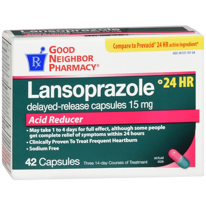 GNP Lansoprazole 15mg DR Capsules – Acid Reducer – 42 Count by Pasteur Pharmacy