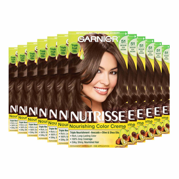 Garnier Nutrisse Nourishing Color Crème – 51 Medium Ash Brown (Cool Macadamia) by Pasteur Pharmacy
