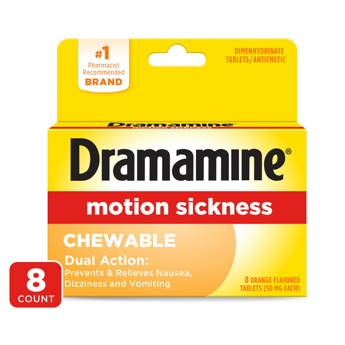 Dramamine Chewable Tablets 50 Mg Orange Flavored Motion Sickness Relief by Pasteur Pharmacy