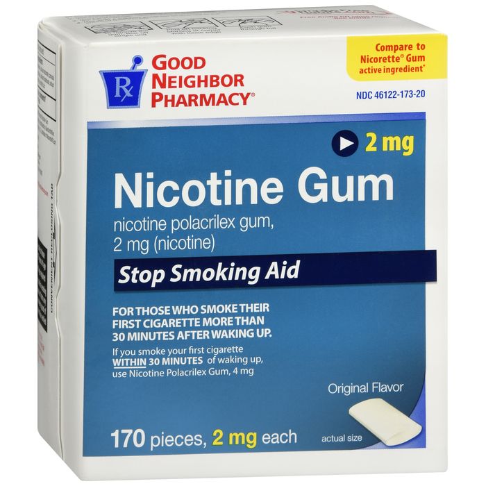 GNP Nicotine Gum 2mg, Original Flavor, 170 Pieces by Pasteur Pharmacy