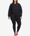 Soffe Womens Plus Size Curves Squad 1/4 Zip Cropped Hoodie by Vanessa Jane