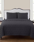 VCNY Home Kaleidoscope 3-Piece Grey Geometric Quilt Set King by Vanessa Jane