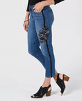 Style and Co. Womens Petites Denim Embroidered Slim Leg Jeans, Size 14P by Vanessa Jane
