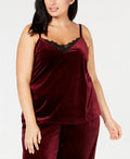 I.N.C. Women's Lace-Trim Velvet Cami Top by Vanessa Jane