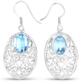 10.72 Carat Genuine Blue Topaz .925 Sterling Silver Earrings by Bids.com