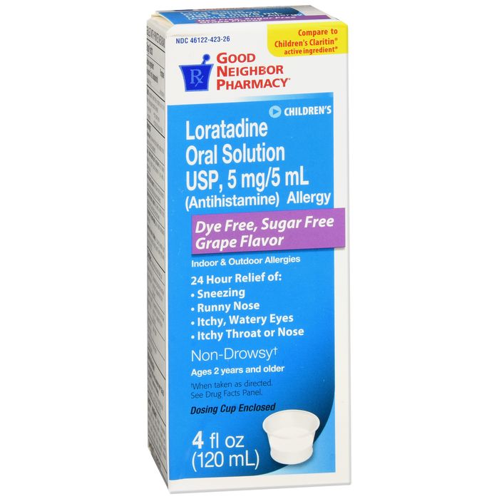 GNP Loratadine 5 mg/5 mL Oral Solution, Sugar-Free, Grape Flavor by Pasteur Pharmacy
