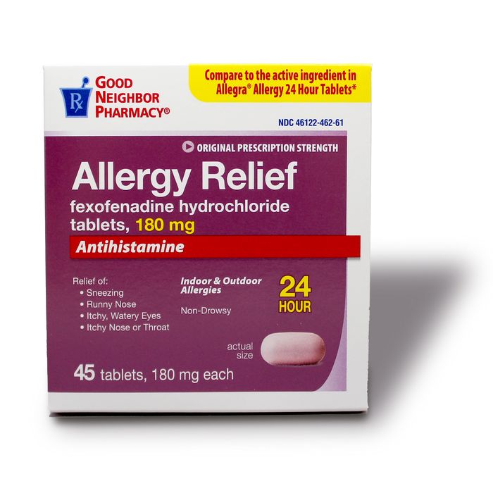 GNP Fexofenadine HCl 180 mg, 24-Hour Allergy Tablets (45 Count) by Pasteur Pharmacy
