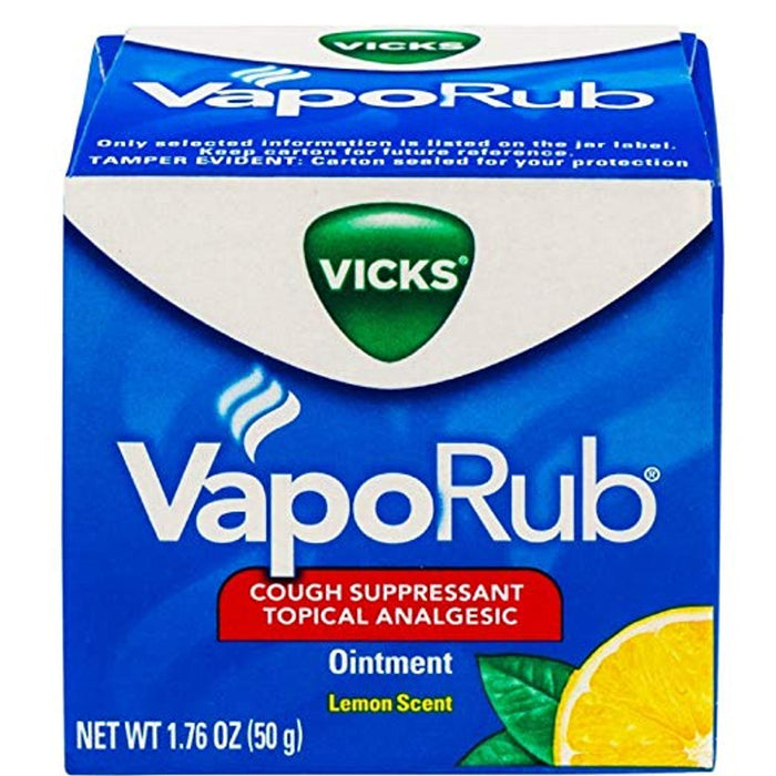 Vicks® VapoRub™ Lemon Scent – Cough Suppressant & Topical Analgesic (1.76 Oz) by Pasteur Pharmacy