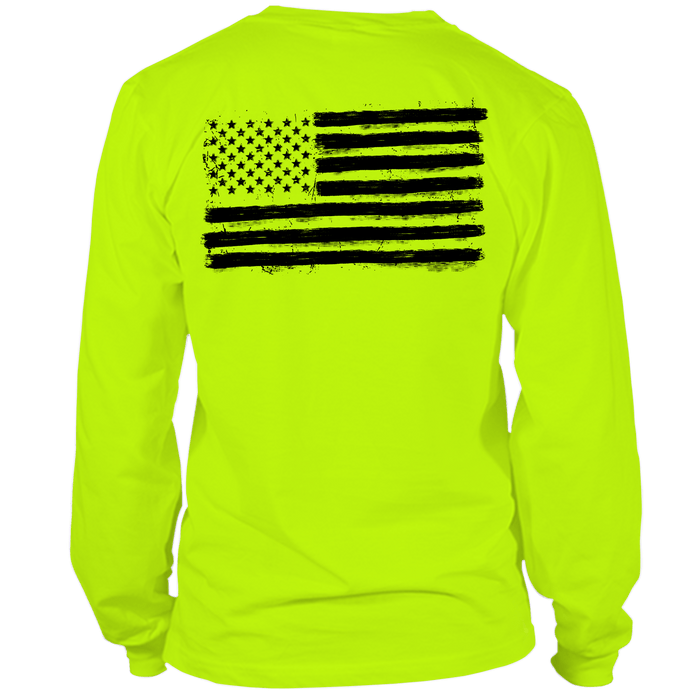 Old Glory - Long Sleeve Safety Yellow Hi-Vis T-Shirt by Armed American Supply