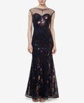SL Fashions Sequined Illusion Gown Size 14 by Vanessa Jane