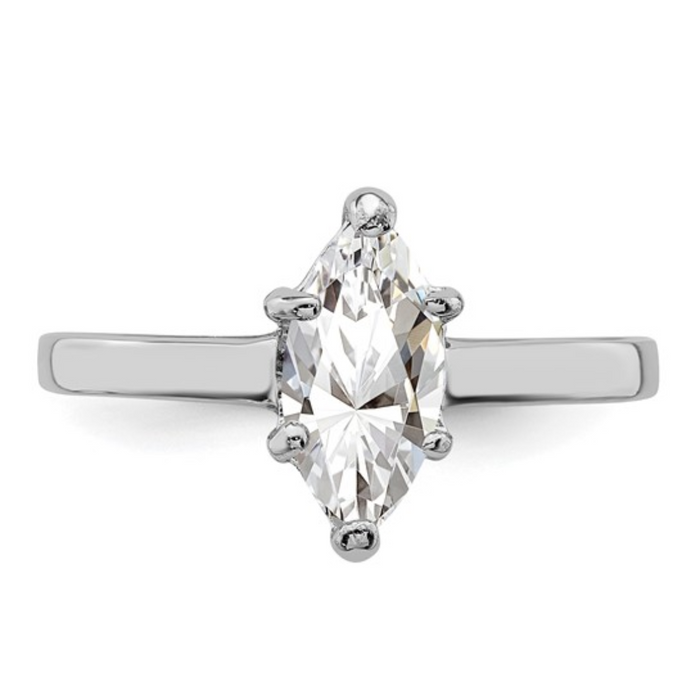 Marquise Cz Solitaire Ring by Fine Color Jewels