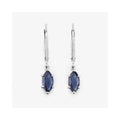 1.20 Ct Marquise Blue Sapphire Prong 10K Gold Dangle Earrings by Fine Color Jewels