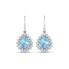 Genuine Aquamarine and Diamond Teardrop Halo Earrings