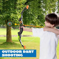 LED Bow & Arrow Toy Set for Kids Light-Up Archery Play Kit with Suction Cup Arrows (Blue/Green) by DailySale