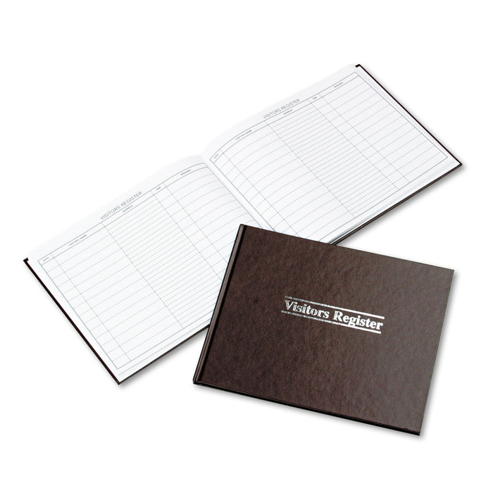 Wilson Jones Visitor Register Book, 5 Column Format, Red Cover, 10.5 x 8.5 Sheets, 112 Sheets/Book