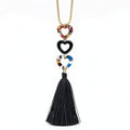 Inc Gold-Tone Resin Heart and Tassel Pendant Necklace, 30 + 3 Extender by Vanessa Jane
