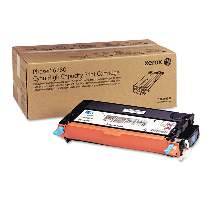 Xerox 106R01392 High-Yield Toner, 5,900 Page-Yield, Cyan