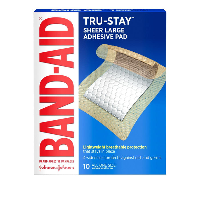 Band-Aid Brand Adhesive Pad, Sheer Large, All One Size by Pasteur Pharmacy