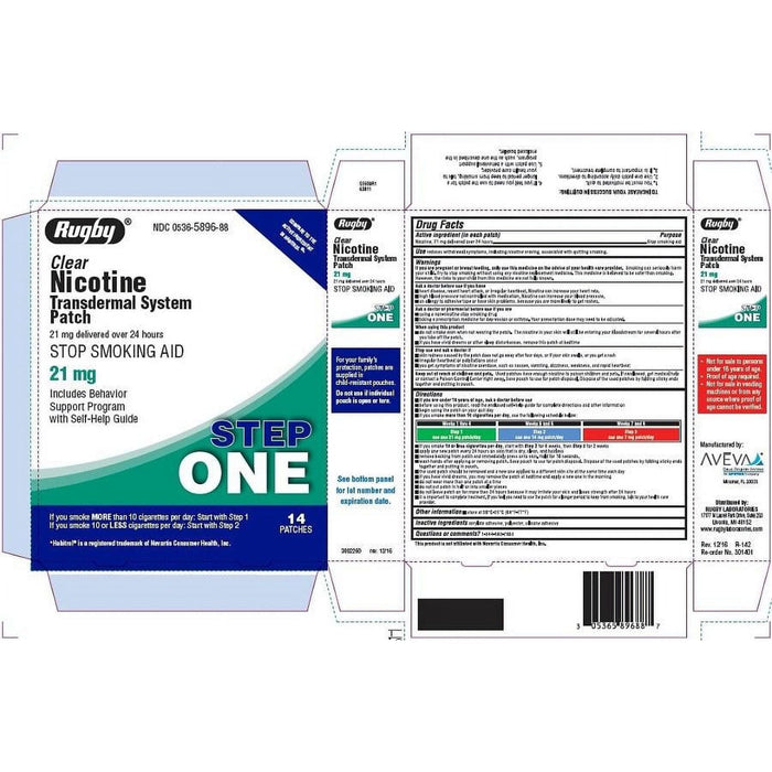 Rugby Step 1 Clear Nicotine Transdermal Patch 21 Mg by Pasteur Pharmacy