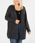 Style and Co. Womens Sweater Charcoal Plus Open Front Cardigan, 2X by Vanessa Jane
