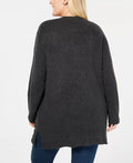 Style and Co. Womens Sweater Charcoal Plus Open Front Cardigan, 2X by Vanessa Jane