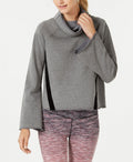 Ideology Women's Cowl-Neck Velour-Trim Pullover Top by Vanessa Jane
